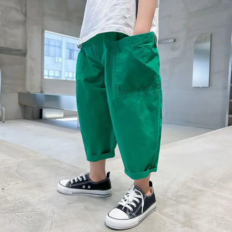 Darío Loose Trousers Teen Boys Casual Thin Multi-Pocket Cargo