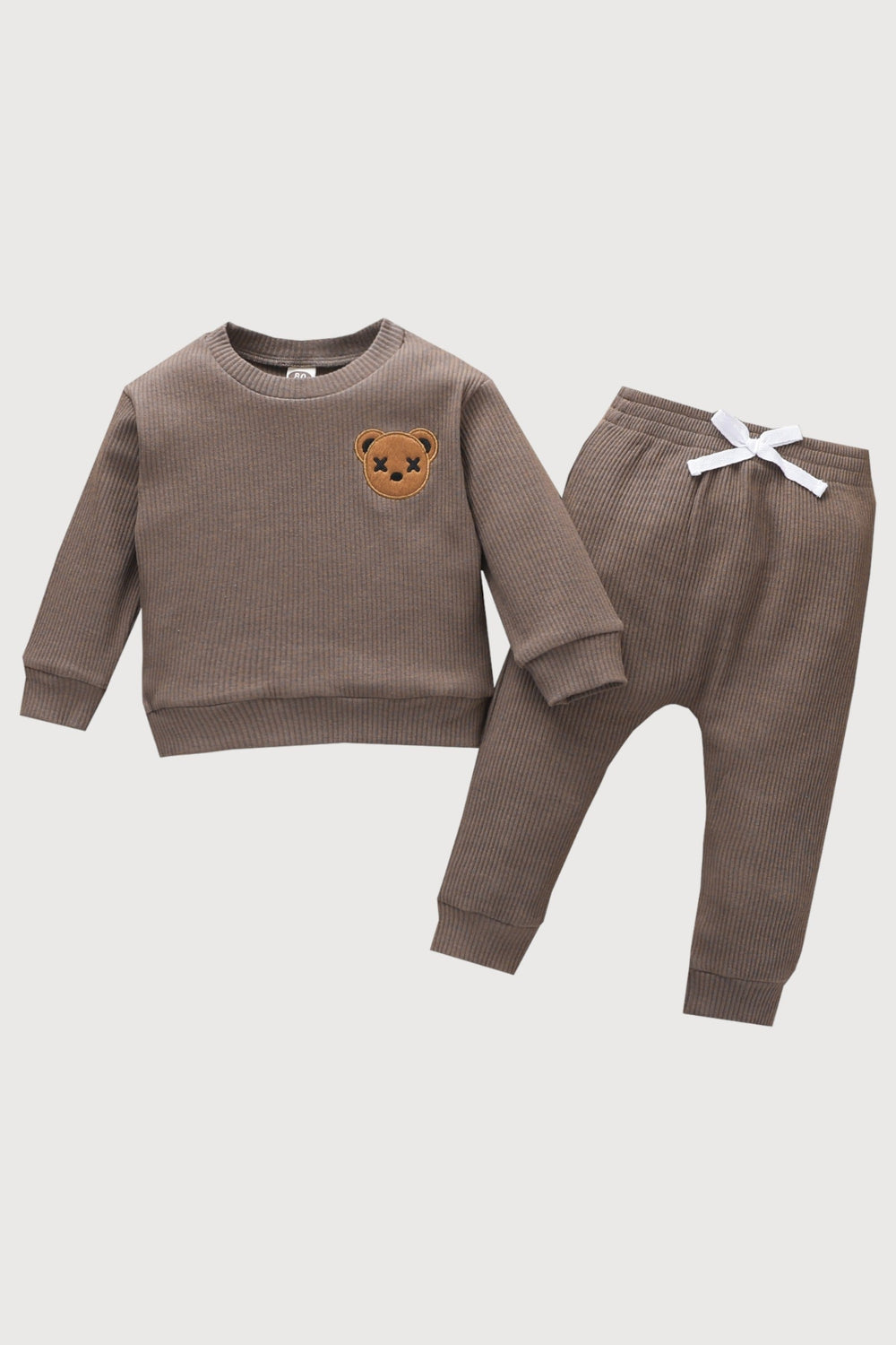 Teddy Bear Ribbed Tracksuit Waffle Set
