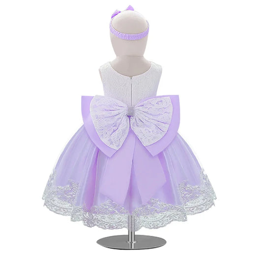 Baby Girl Dress, Little Princess Lace Color-block Baby First Year Old Summer Baby Dress