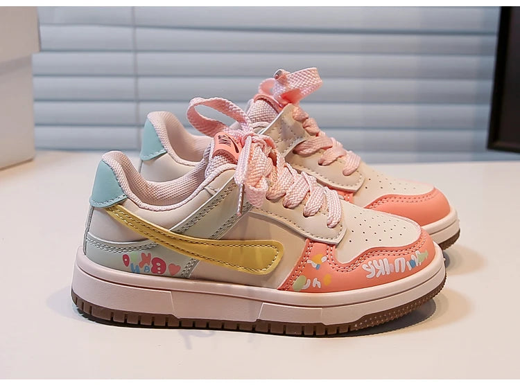 Girls Shoes Children Fashion Hip-hop Punk Graffiti Skateboard