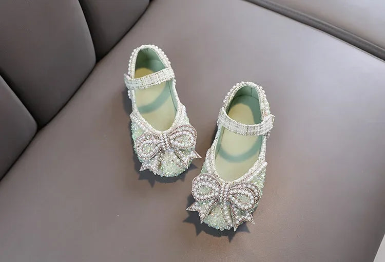 Kids Girls Sandals Fashion Sequins Rhinestone Bow Girls Princess Baby Girl Shoes
