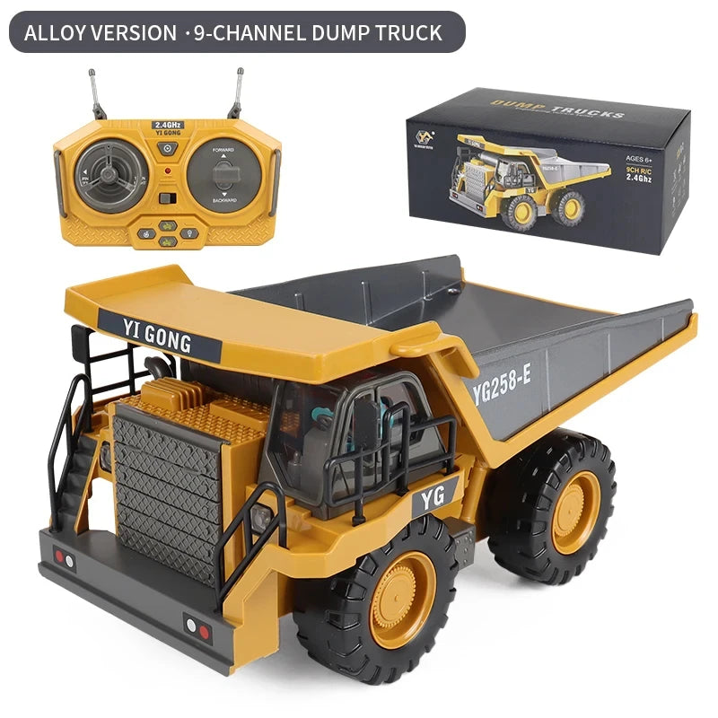 1:24 2.4G 11 Channels RC Construction Vehicle Set - Excavator/Dump Truck/Bulldozer
