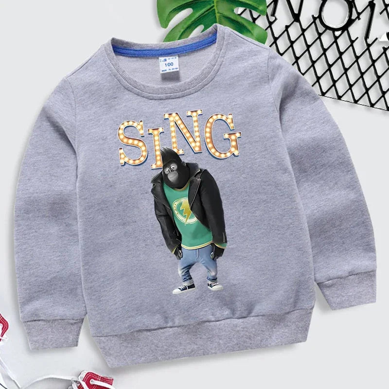 Oliver Gorilla Sing Print Children Sweater - GuGuTon baby store - Baby Fashion - Toddlers Outfits - Babies Outfits - Toddler Clothes - Kids Clothing - Newborn Clothes - Newborn Wear - Kids Wear - Trending Clothes - Trending Outfits - Fall Fashion - Winter Fashion - Girls Clothes - Boys Clothes - Babies Wear - Kids Accessories - KidsWear - Summer Clothes - Summer Fashion - Summer Trend - Falls Sweaters - Tops - Bottom - Jeans - Blouse - Dresses - Newborn Dresses - Toys