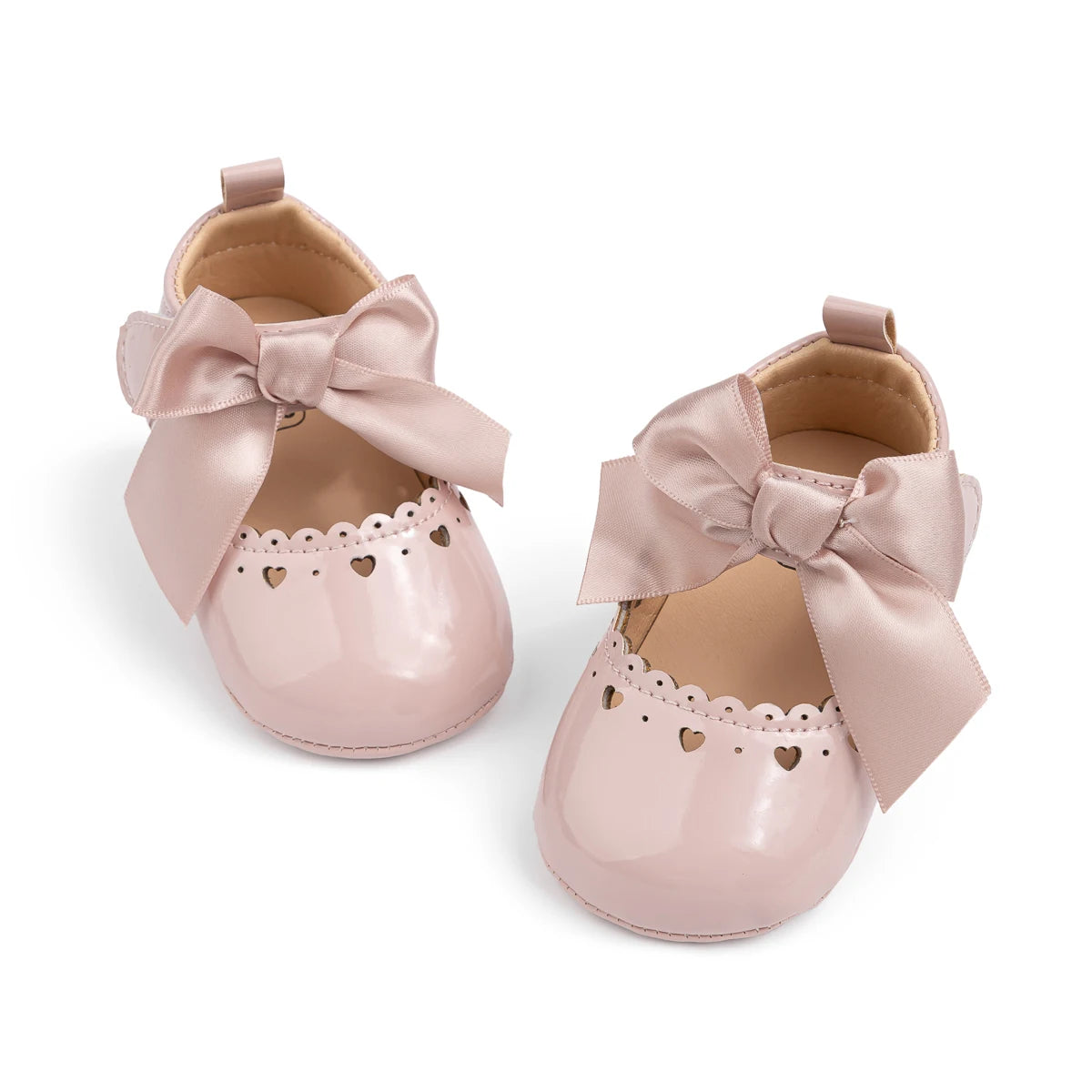 Newborn Baby Girl Shoes Soft Sole Infant Toddler Mary Jane Flats Princess Bowknot Patent Leather Dress Shoes Wedding Party Gift