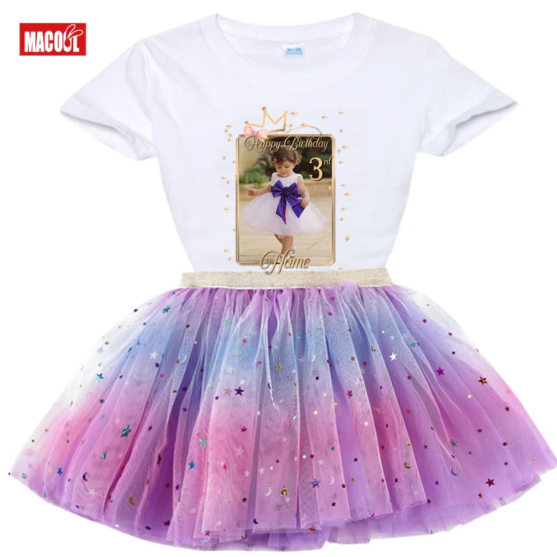 Kim Girls Birthday Princess Tutu Outfit Set