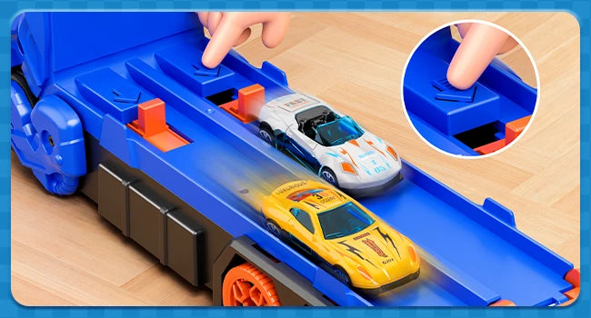 Dinosaur Truck Toy Set with Die-Cast Racing Cars for Kids