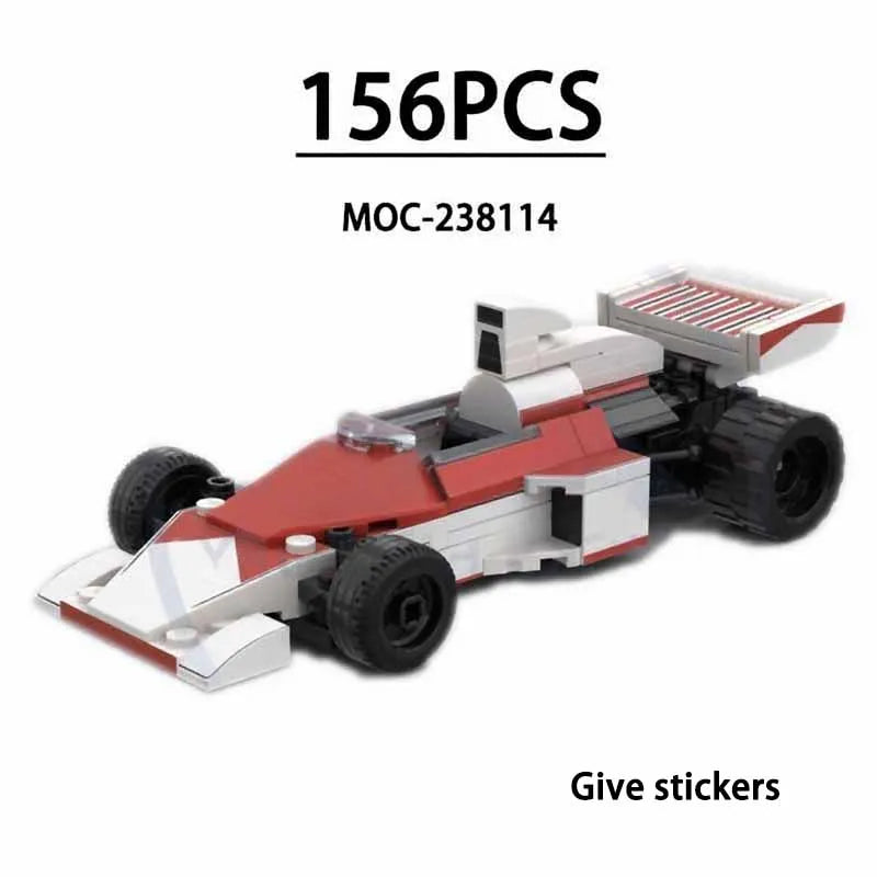 F1 Racing Car Building Blocks 8-Grid Racing Champion Vehicle (With Stickers) Children's Birthday Gift Christmas Toy Gift