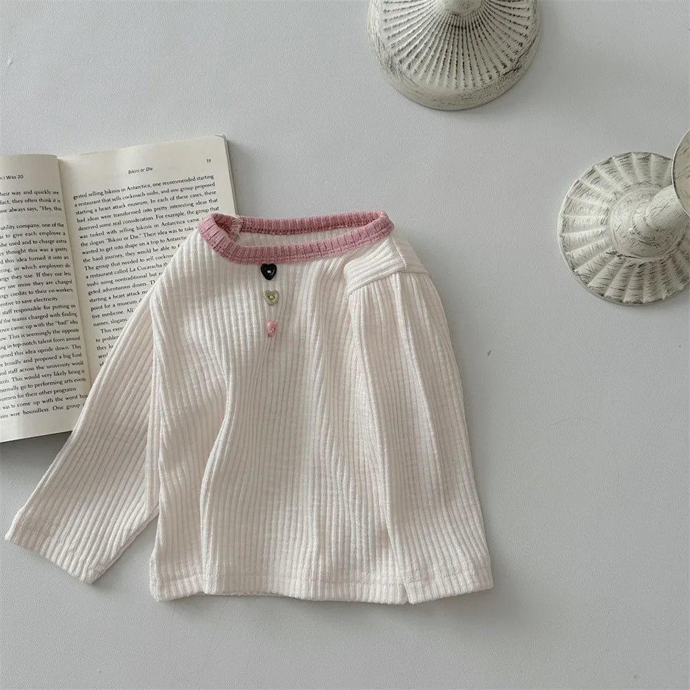 Lorena Cute Pit Strip Love Button Bottoming Top