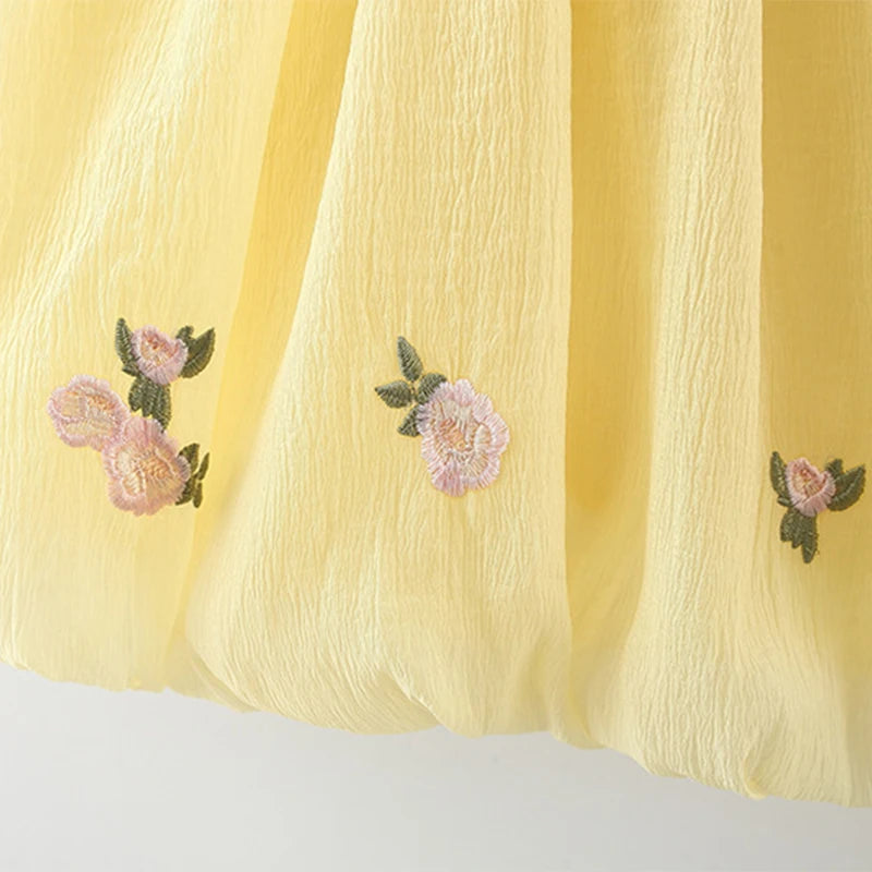 (0-3 Years Old) Baby Girl Dress, Summer Cotton Full Body Embroidered Suspender Princess Dress