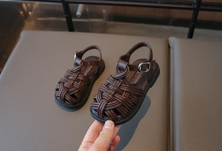 New Sandals Summer Children's Woven Casual Baby Shoes Girls