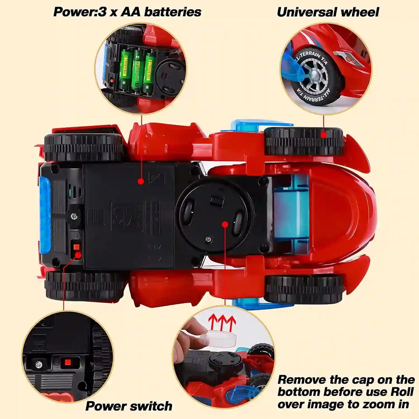 Transforming Dinosaur Car Toy for Kids 4-6 Years