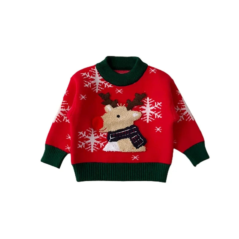 Hector Reindeer Embroidery Pullover Sweater - GuGuTon baby store - Baby Fashion - Toddlers Outfits - Babies Outfits - Toddler Clothes - Kids Clothing - Newborn Clothes - Newborn Wear - Kids Wear - Trending Clothes - Trending Outfits - Fall Fashion - Winter Fashion - Girls Clothes - Boys Clothes - Babies Wear - Kids Accessories - KidsWear - Summer Clothes - Summer Fashion - Summer Trend - Falls Sweaters - Tops - Bottom - Jeans - Blouse - Dresses - Newborn Dresses - Toys