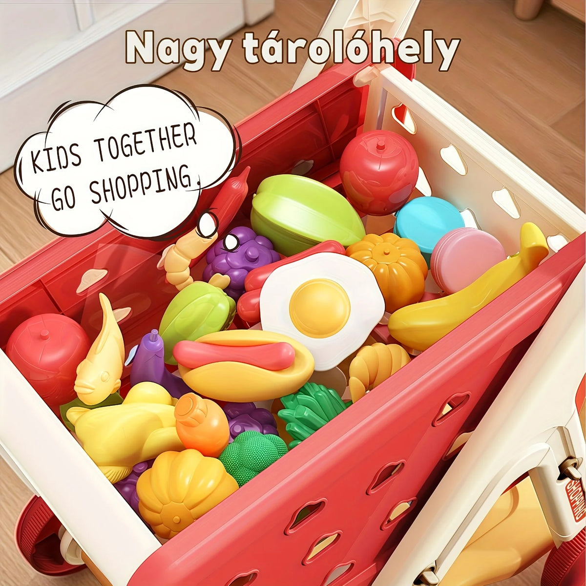 Kids Simulation Shopping Cart Toy Pretend Play Supermarket