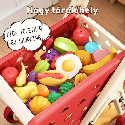Kids Simulation Shopping Cart Toy Pretend Play Supermarket