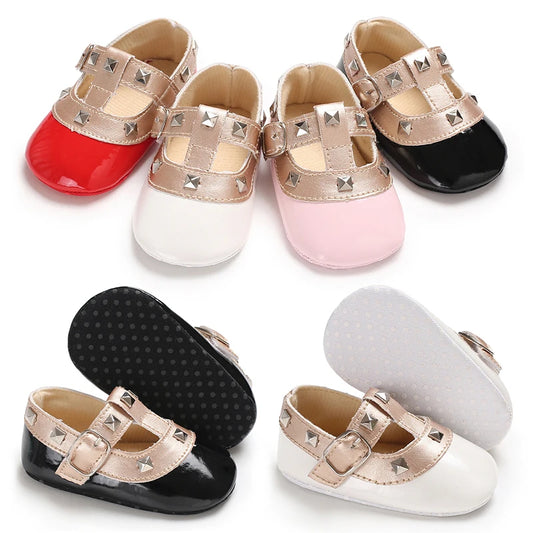Baby Girl Sandals 2025 Spring and Autumn Korean Edition Versatile Rivet Dancing Princess Single Shoes