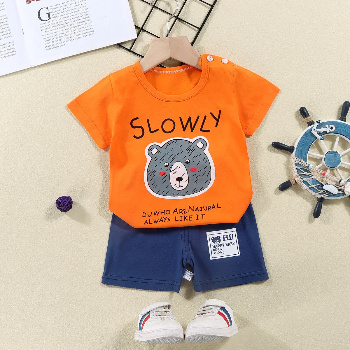 Boys Cotton T-shirt Shorts Set for Ages
