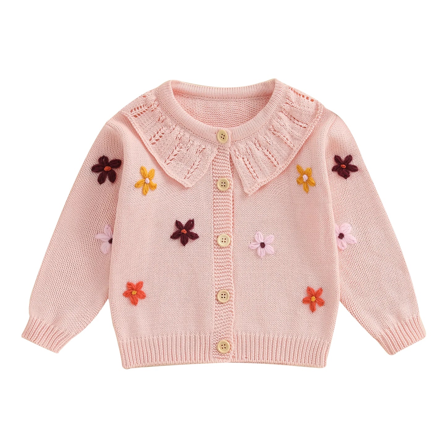 Victoria Flower Button Down Long Sleeve Sweater