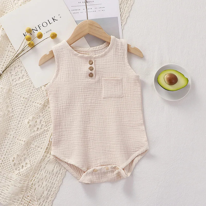 Sleeveless Muslin Bodysuit