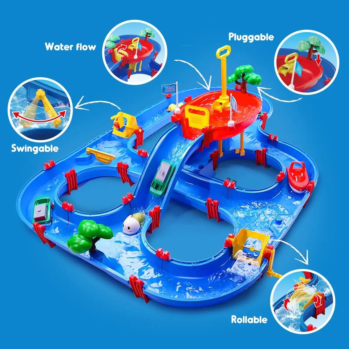 VATOS Summer Outdoor Kids Water Table 2-Tier Toddlers Water Table