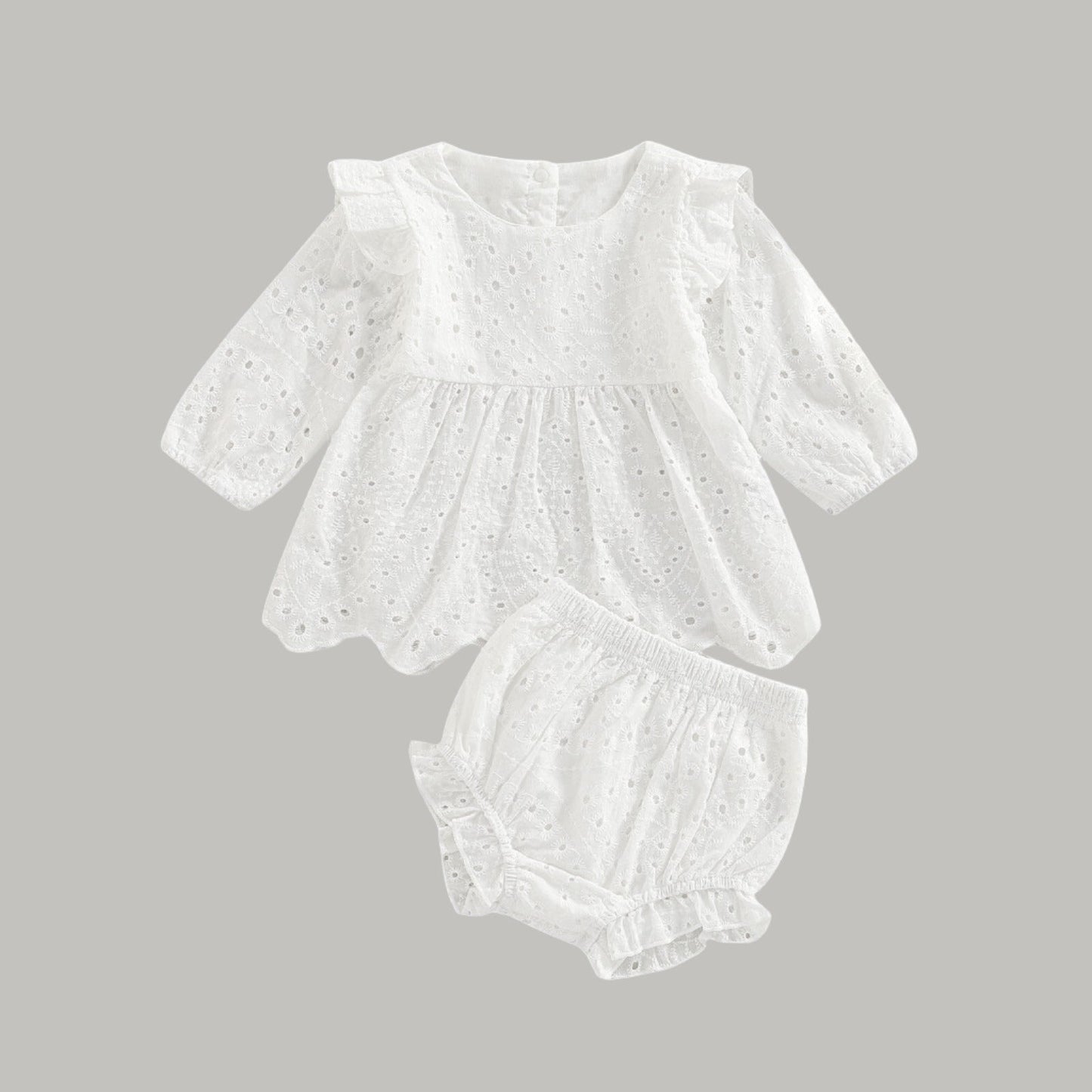 Manuela Long Sleeve Eyelet Dress Set