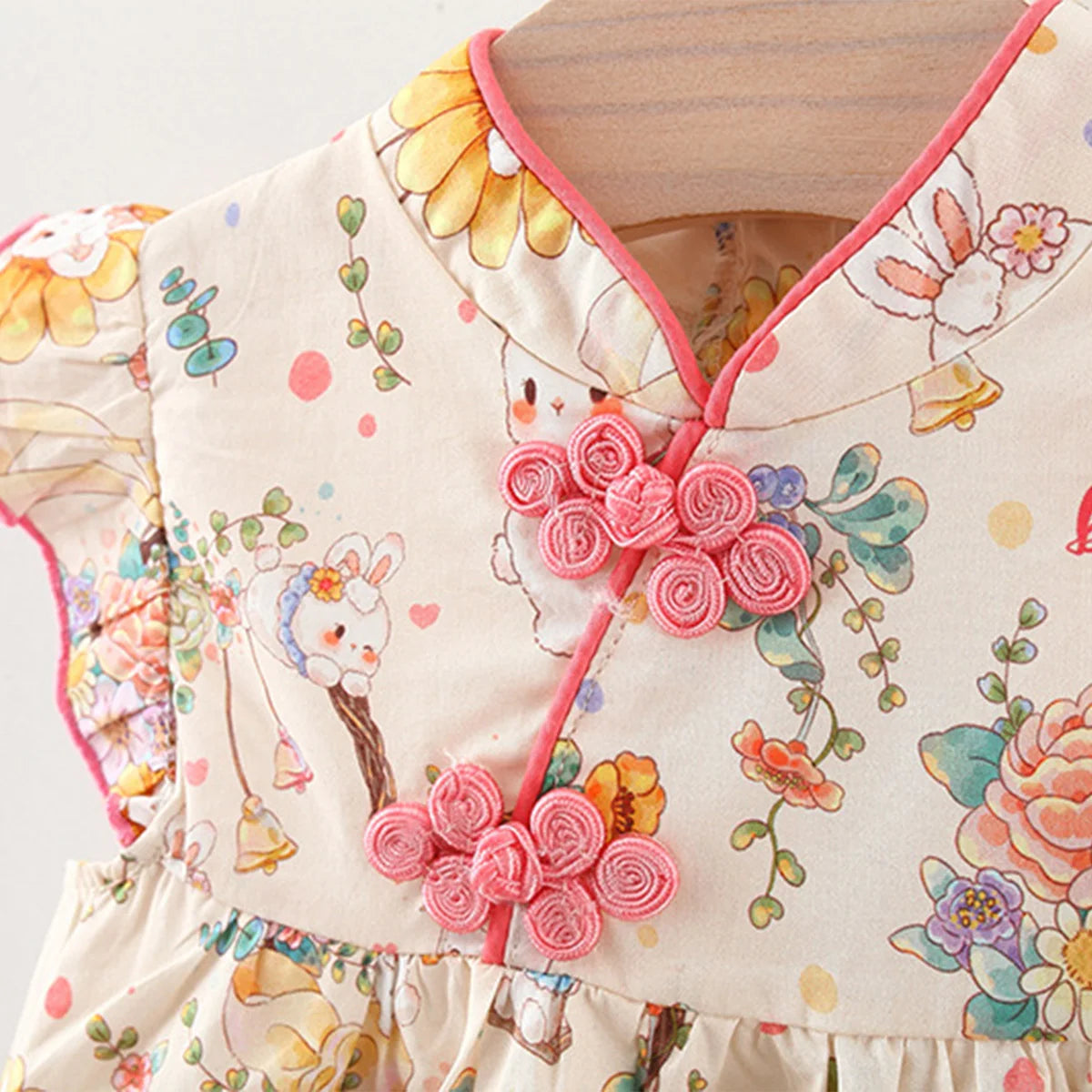 Summer Baby Girl's New Dress Sweet Little Rabbit Printed