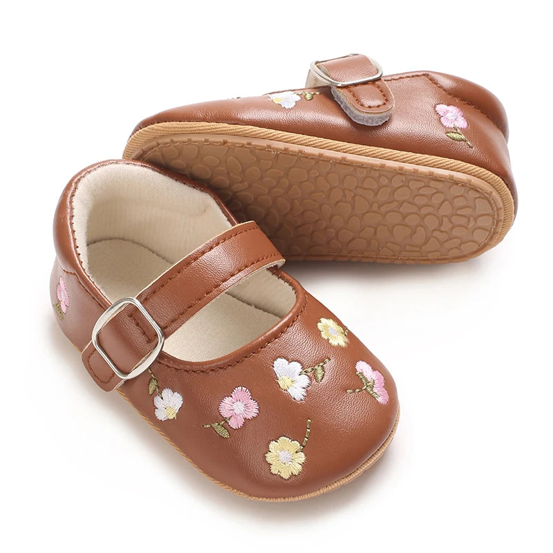 Spring And Autumn Baby Girl's Walking Shoes Anti Slip One Year Old Soft Soled Baby Shoes Princess Shoes Single Shoes
