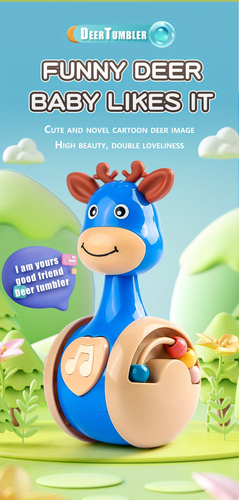 Roly Poly Baby Toys 6 to 12 Months, Tumbler Wobbler Toys for Infant Boy Girl - Perfect for Learning