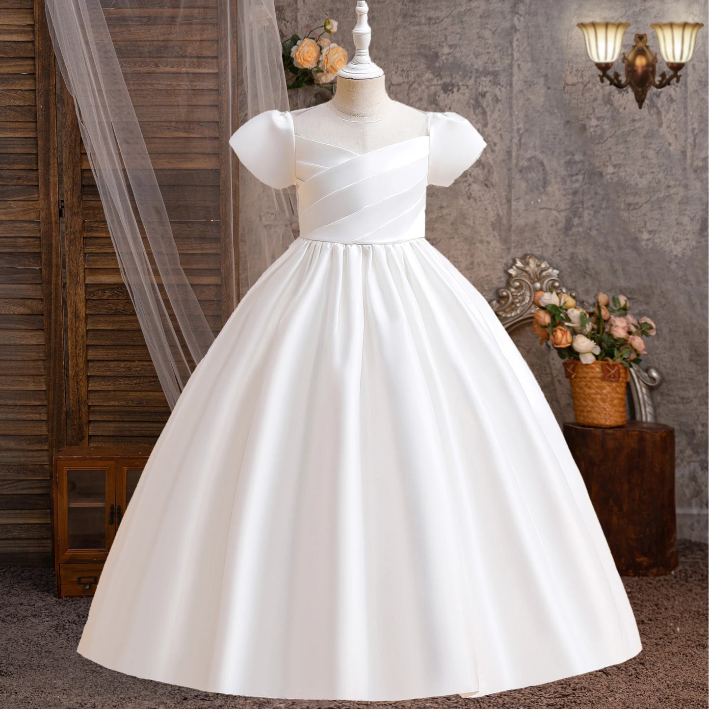 Elegant Baptism Bridesmaids Party Wedding Birthday Princess  Girl Dresses