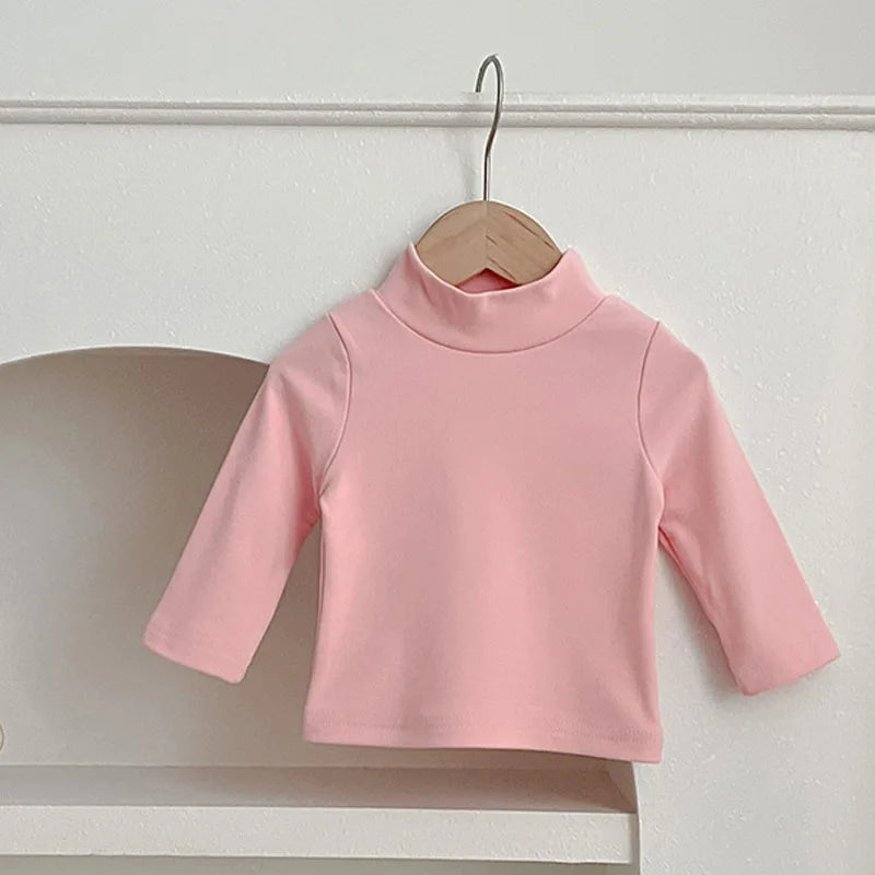 Caro Solid Turtleneck Long Sleeves Top