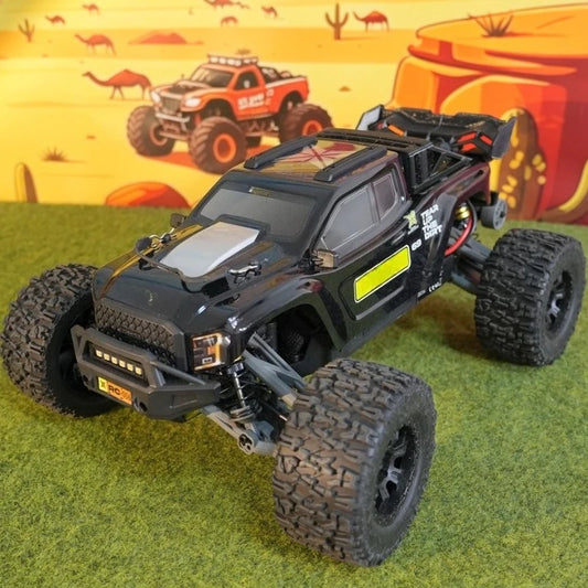 RLAARLO Omni Terminator 1/10 RC Monster Truck Roll Cage & Wing Spoiler, Soft TPU Body Protection No-Drill Upgrade OP Parts