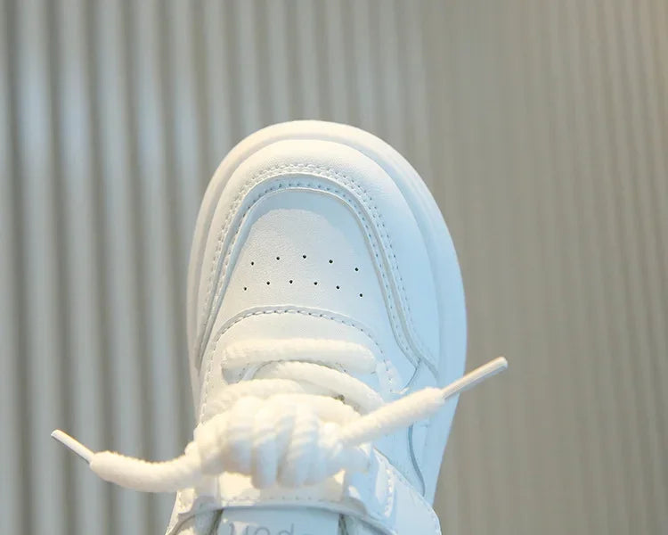 Children's Shoe for Girl New Solid White Sports Shoes for Boy Causal Fashion Versatile Kids School Running Sneakers Non-slip