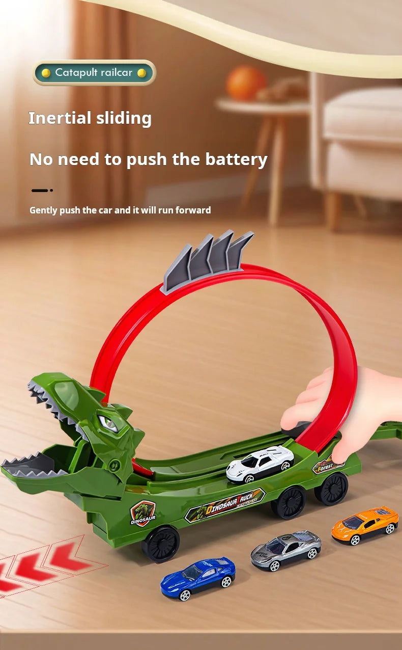 Dinosaur Track Car Sliding Railway Toy Shark  DIY Vehicles Educational Toys