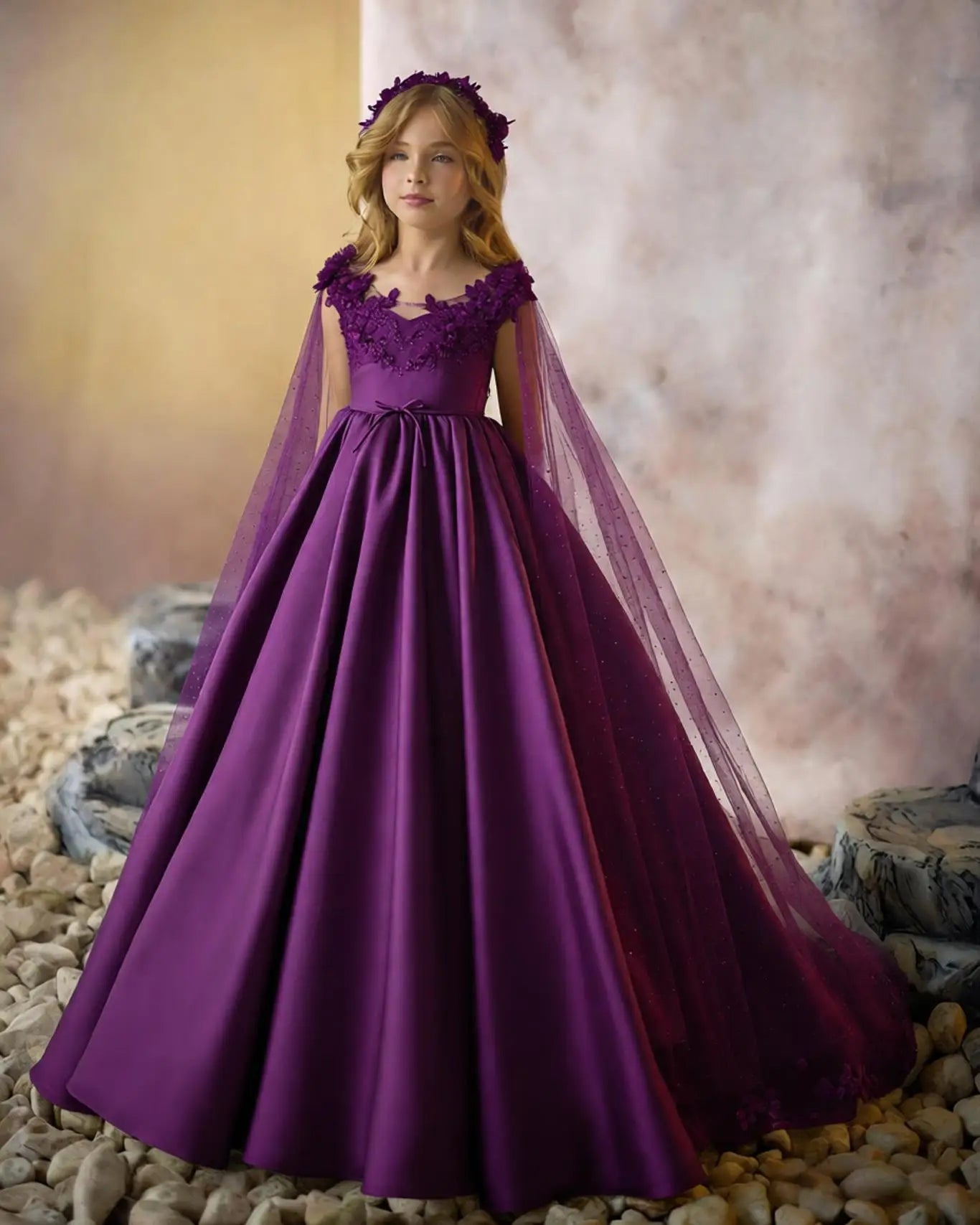 Elegant White Flower Girl Dresses With Wrap Customized Appliqued Litter Girls