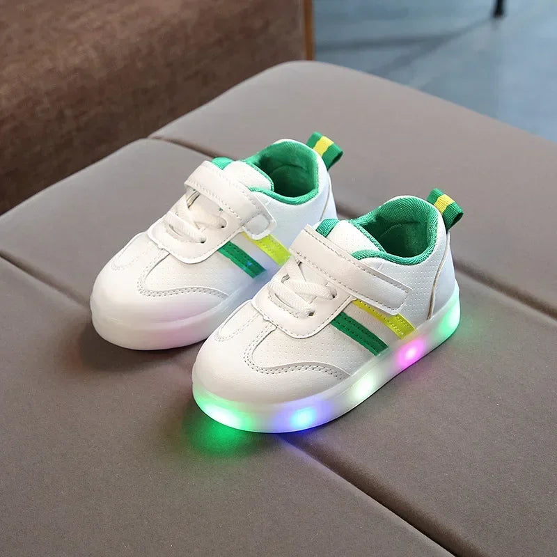 Trendy Child Sneakers Light Up Simple Girl Shoe Versatile Comfort Boy Shoe Anti Slip New Autumn Girl Sneaker Daily Casual Shoes