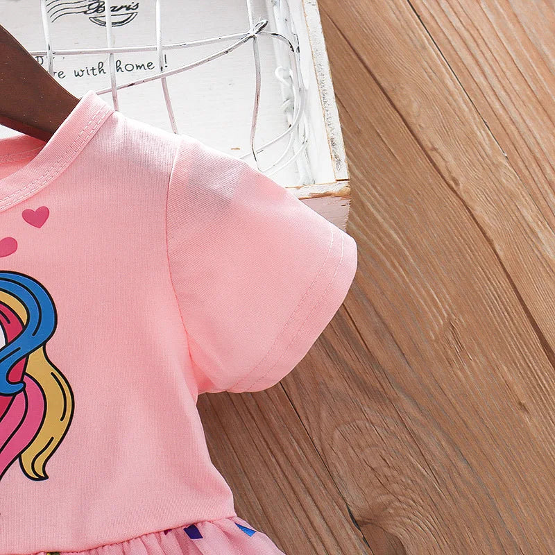 Summer New Baby Girl Dress Cute Rainbow Horse Children'S Sleeveless Clothes