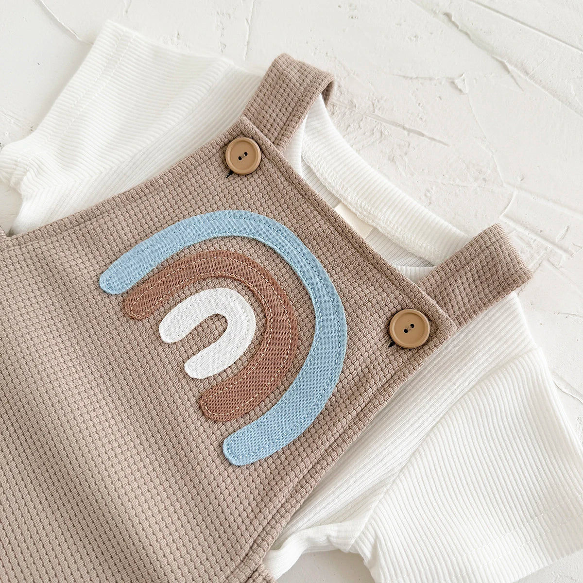 Waffle Rainbow Romper Set