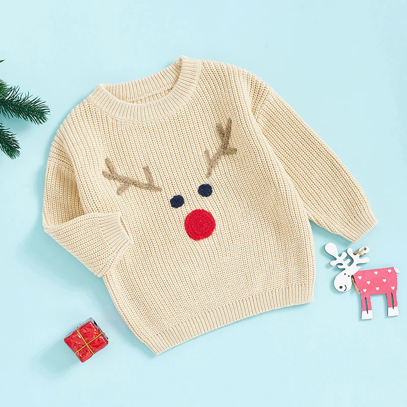 Andy Reindeer Baby Little Boy Christmas Sweater - GuGuTon baby store - Baby Fashion - Toddlers Outfits - Babies Outfits - Toddler Clothes - Kids Clothing - Newborn Clothes - Newborn Wear - Kids Wear - Trending Clothes - Trending Outfits - Fall Fashion - Winter Fashion - Girls Clothes - Boys Clothes - Babies Wear - Kids Accessories - KidsWear - Summer Clothes - Summer Fashion - Summer Trend - Falls Sweaters - Tops - Bottom - Jeans - Blouse - Dresses - Newborn Dresses - Toys