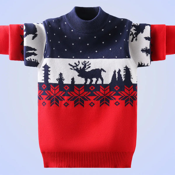 Teodoro Pattern Kids Warm Pullover Sweaters