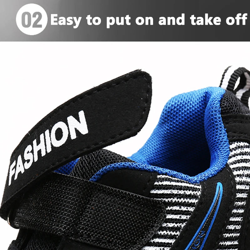 Kids Fashion Sneakers for Boys Mesh Breathable Sports Running Shoes