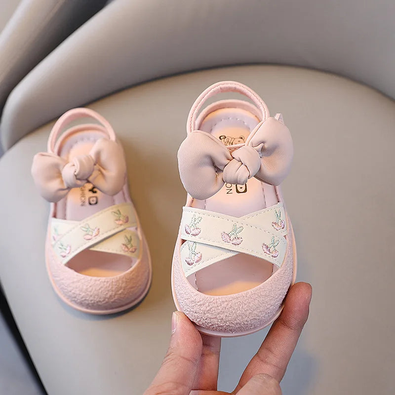 Summer Baby Girl Shoes Soft Bottom Kids Beach Sandals Cute Bow Girls Princess Shoes First Walkers