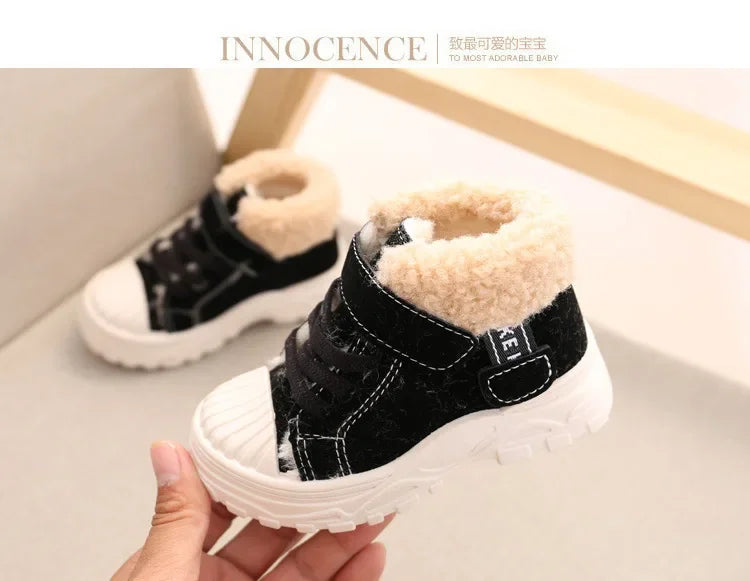 Lucas Warm Boots Winter New Boys Plus Thicken Velvet Cotton Shoes Waterproof