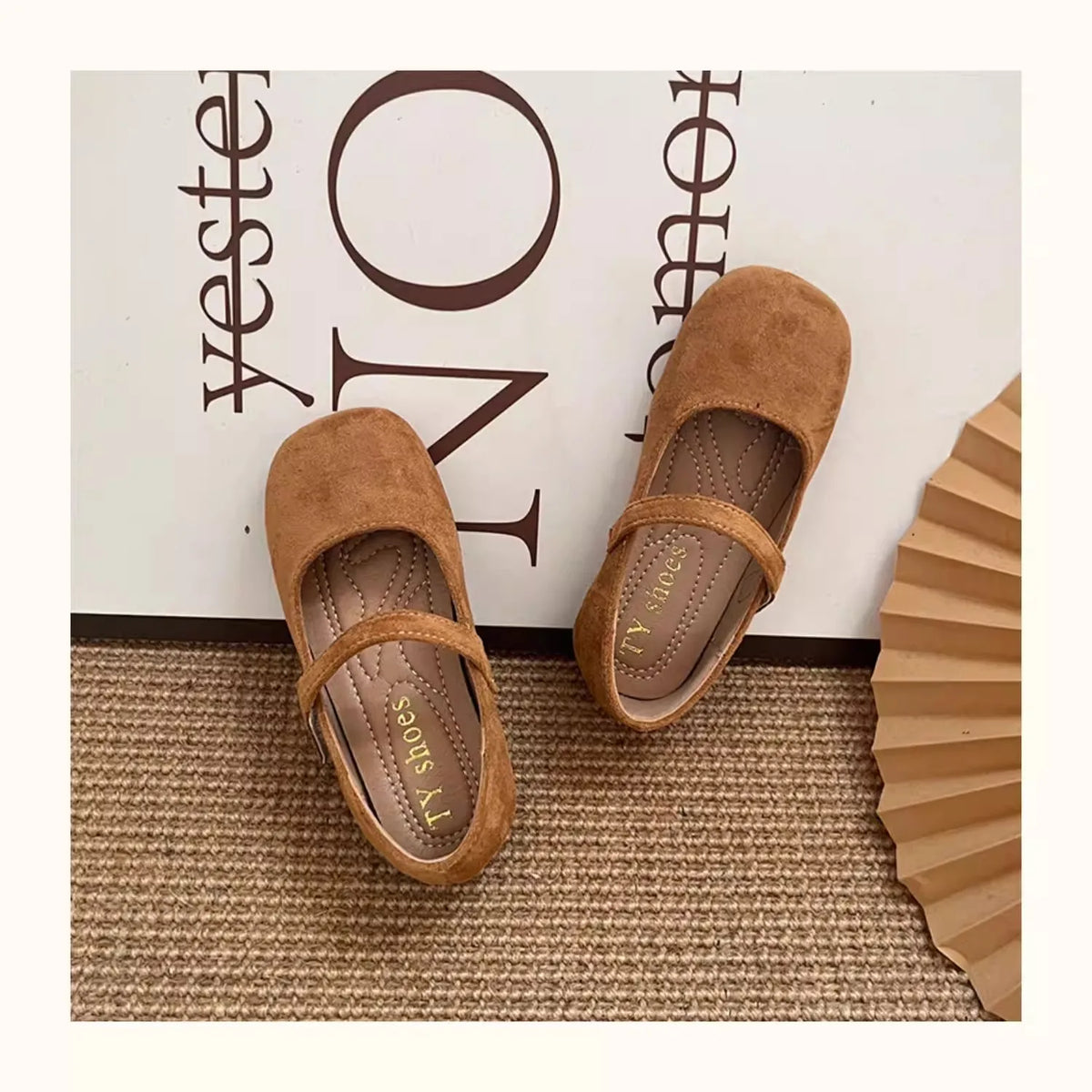 Spring Suede Mary Jane Shoes for Girls Vintage French Style Children Flat Shoe Easy Wear Adjustable Strap Children Shoes 23-35