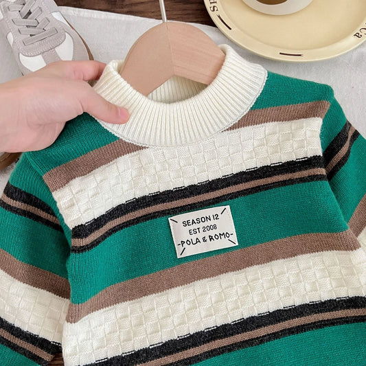 Winston Long Sleeves Pullover Striped Sweater