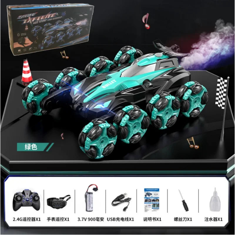 Eight-wheel swing arm drift stunt remote control car body feeling music