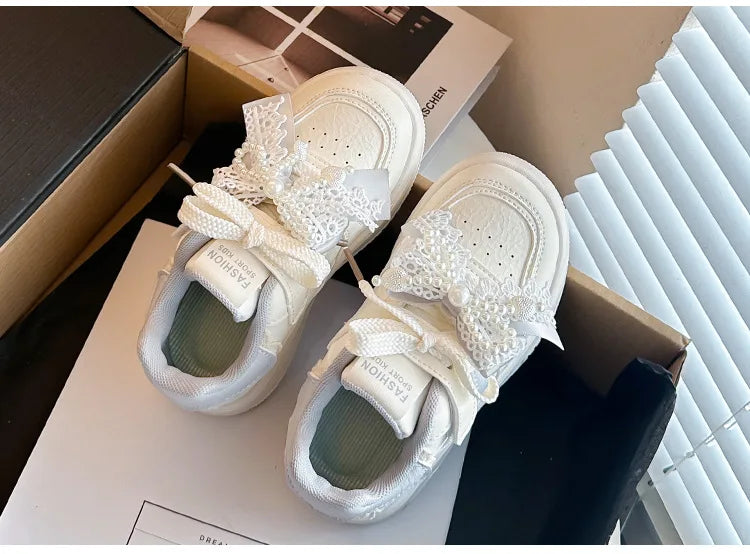 Girls Sports Shoes for Students Casual Shoes Princess Style Soft Bottom 2026 Brand New Children Tennis Shoes Breathable Non-slip