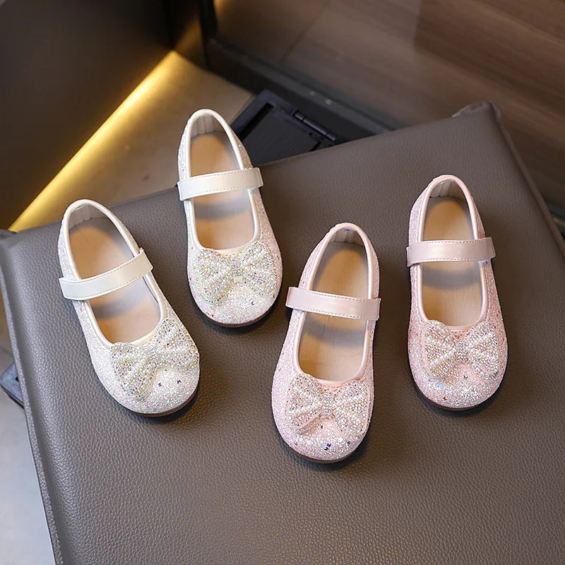 Girl Dresses Casual Shoes 2025 Spring Autumn New Children Fashion Princess Leather Shoes