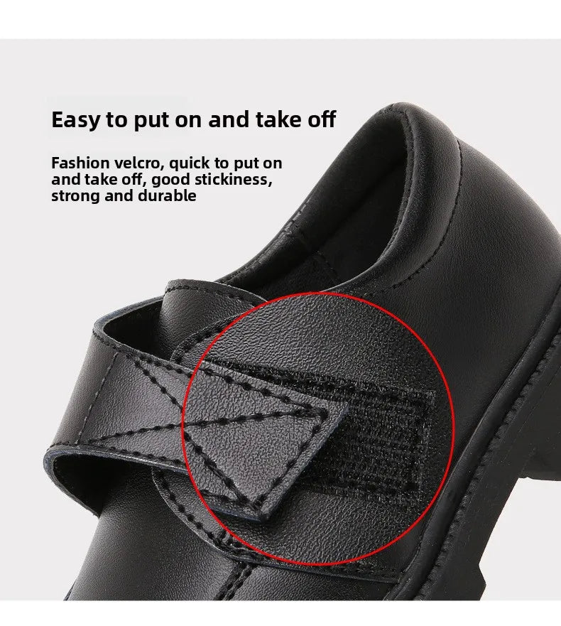Boys Shoes Children Leather Shoes For Big Kids Teenagers Size 27-38 For Big Boy Formal Wedding Shoes British Style Simple Black