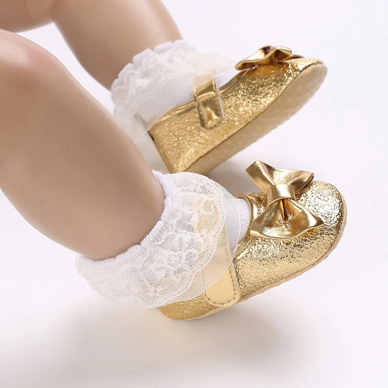 Baby Girls Shoes 0-18 Months First Walkers Soft Sole Spring Autumn Cute Bow Princess Shoes