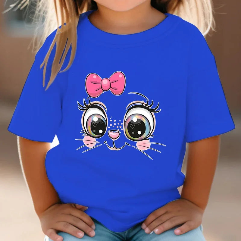 Triana Summer Cute Cartoon Cat Graphic Sleeve Wild Tees - GuGuTon baby store - Baby Fashion - Toddlers Outfits - Babies Outfits - Toddler Clothes - Kids Clothing - Newborn Clothes - Newborn Wear - Kids Wear - Trending Clothes - Trending Outfits - Fall Fashion - Winter Fashion - Girls Clothes - Boys Clothes - Babies Wear - Kids Accessories - KidsWear - Summer Clothes - Summer Fashion - Summer Trend - Falls Sweaters - Tops - Bottom - Jeans - Blouse - Dresses - Newborn Dresses - Toys