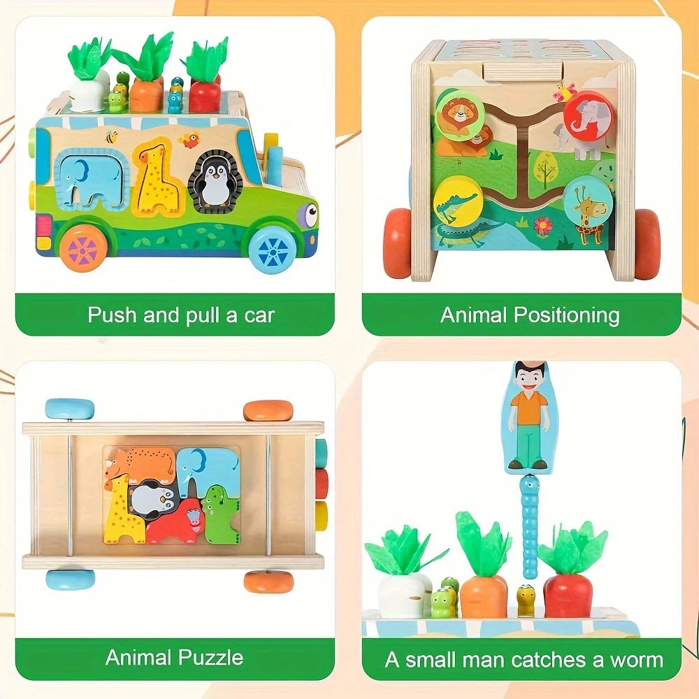 Montessori Wooden Toys Carrot Shape Sorting Matching Game